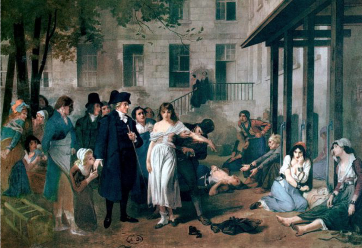 french psychiatrist philippe pinel releasing lunatics from their chains at the salpetriere asylum